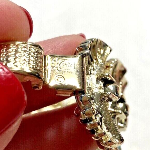 Vintage Coro Pegasus Chain Bracelet thick chunky mod goldtone retro chic jewelry - Picture 3 of 7